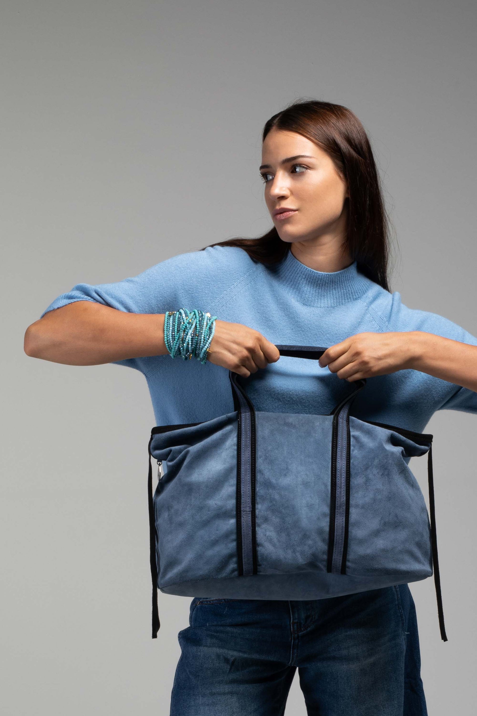 Completo Felpa E Pantaloni Per Bambino Blu Con Stampa Spaziale