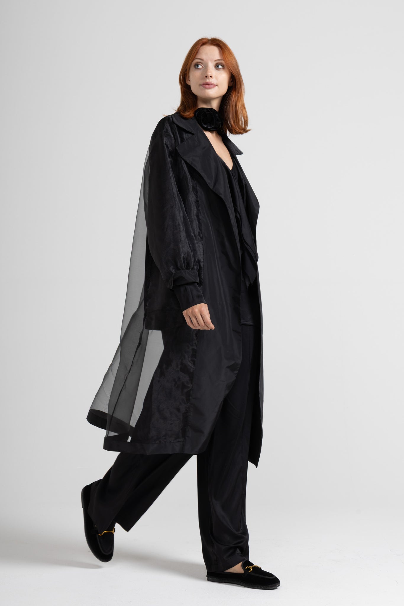LONG DUST COAT IN LIGHT ORGANZA