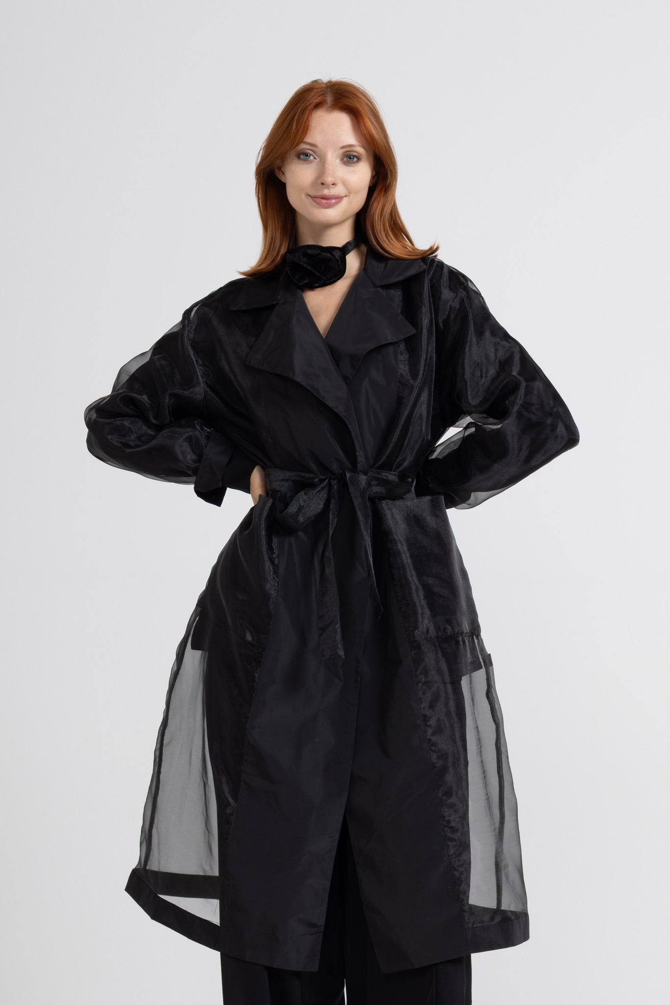 LONG DUST COAT IN LIGHT ORGANZA